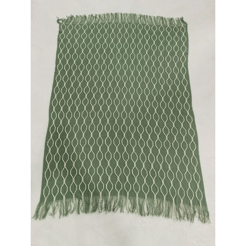 Two-tone lozenge air conditioning sofa knit blanket